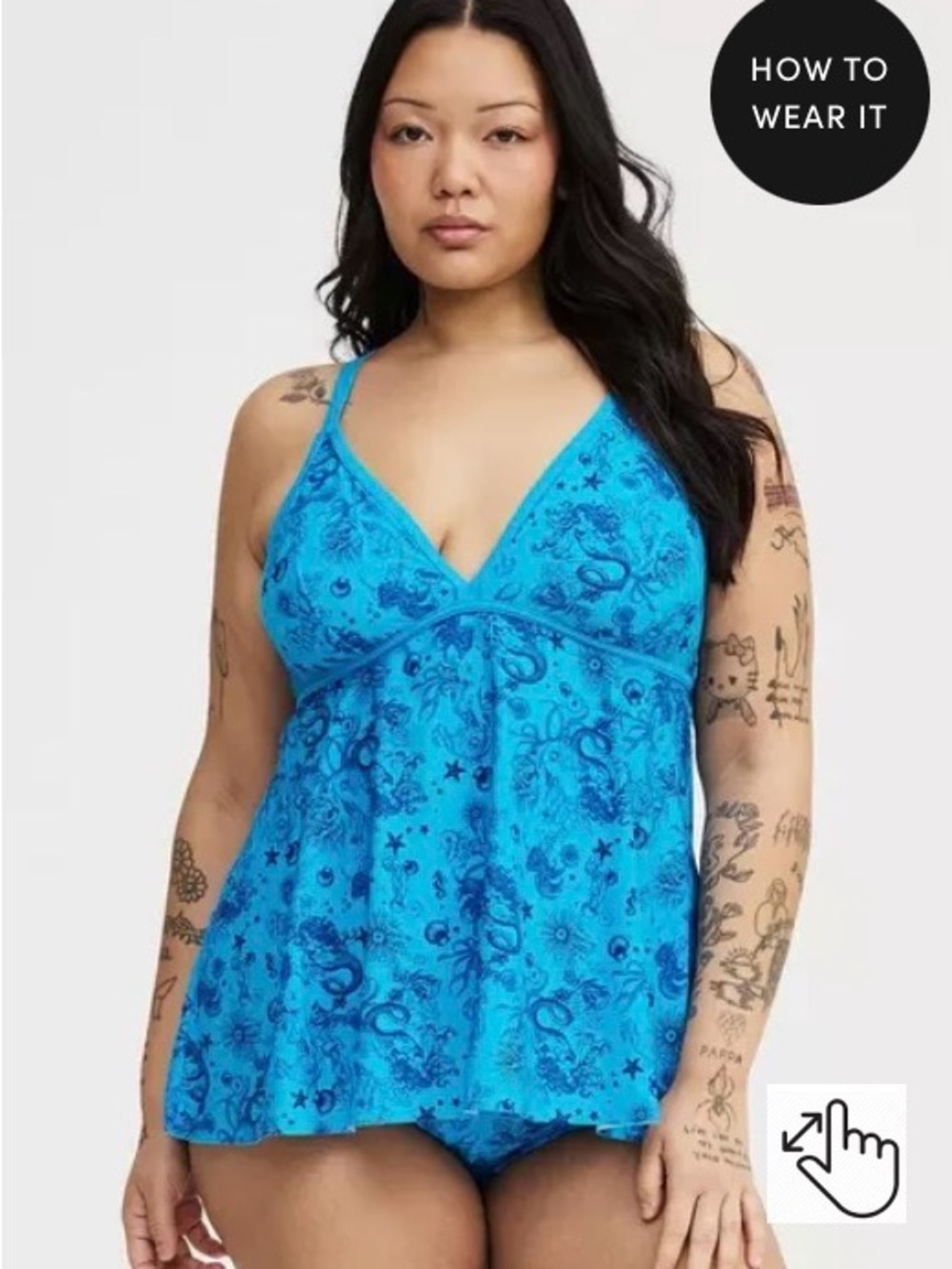 NWT Torrid Wireless Triangle Tankini Top